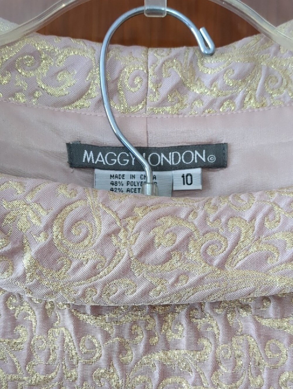 Vintage Maggy London Pale Pink and Gold Brocade Set - Picture 2 of 5